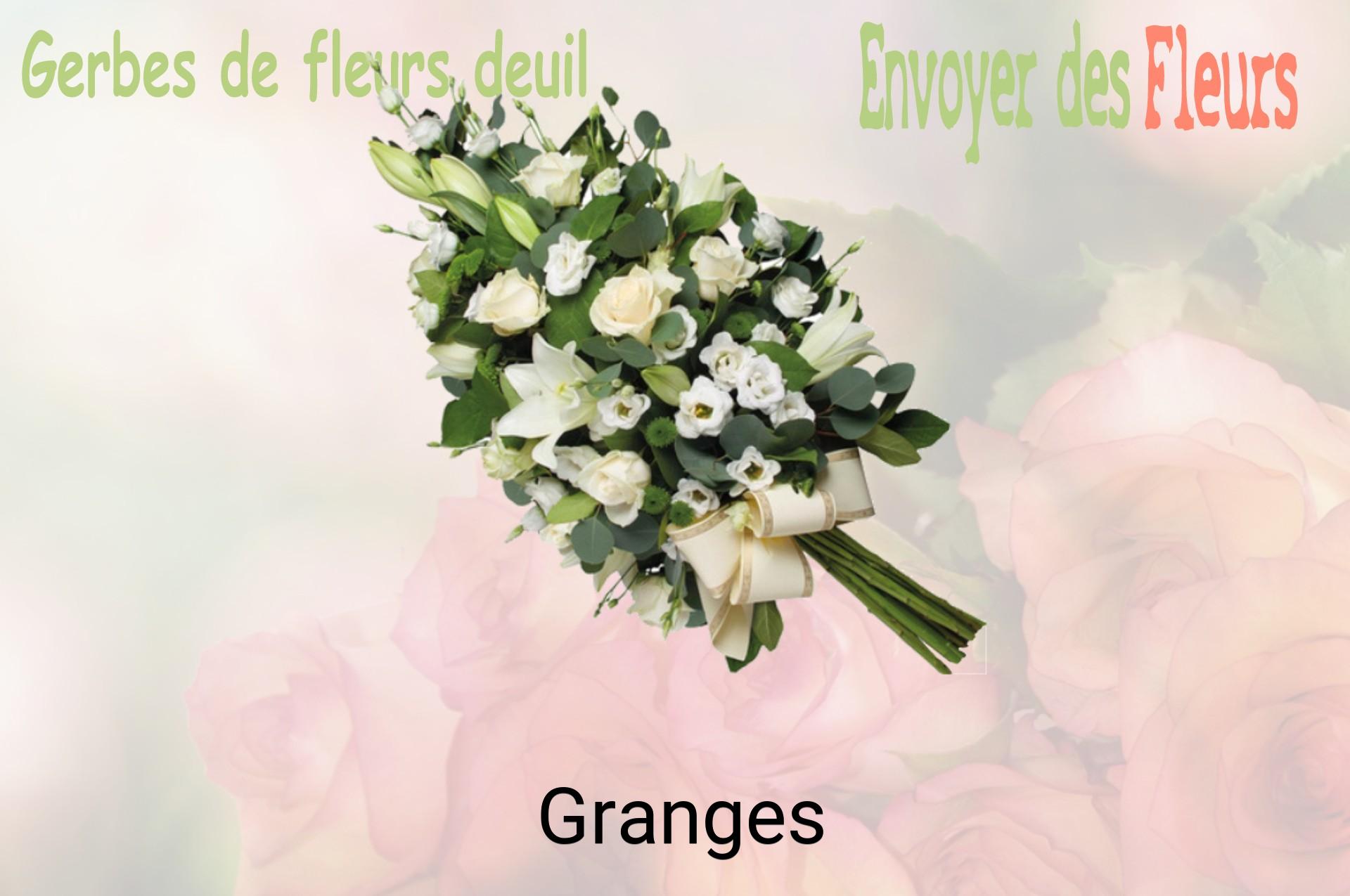 Gerbe de fleurs de deuil livrée à Granges